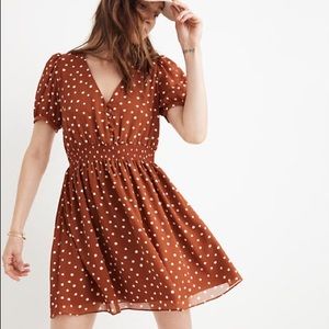 Madewell Smocked Waist Mini Dress with Polka Dots